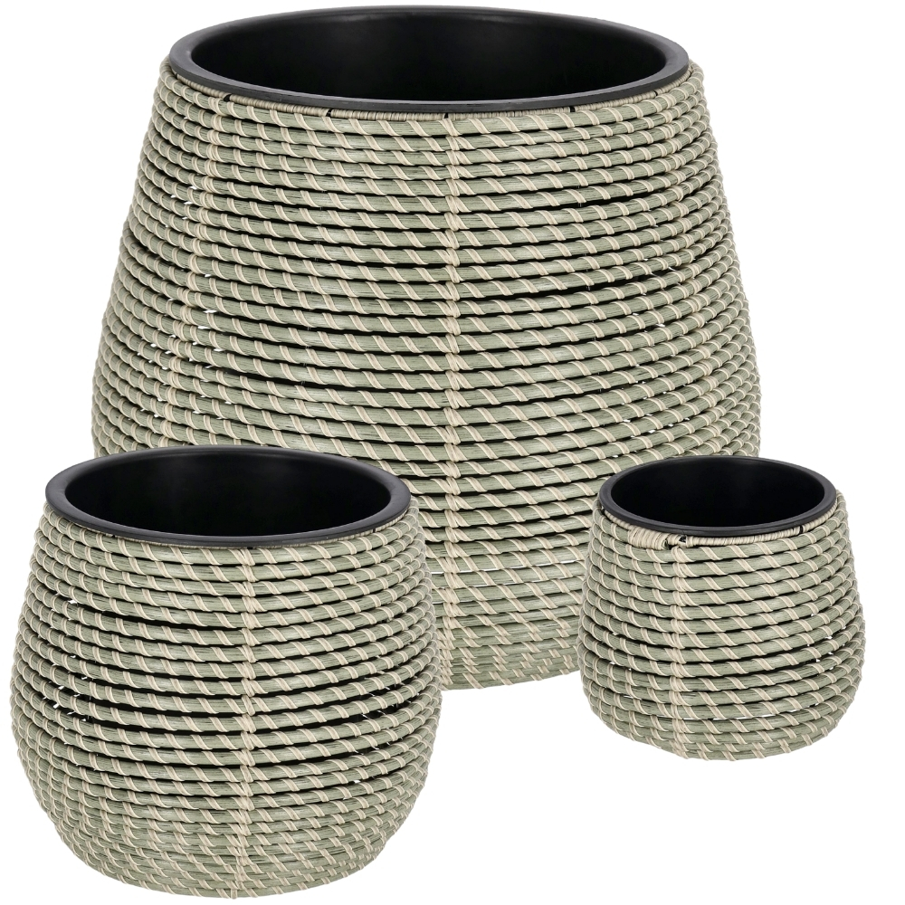 Bizzotto Set tří zahradních květináčů z umělého ratanu Thanh Ø20/29/45 cm Bizzotto