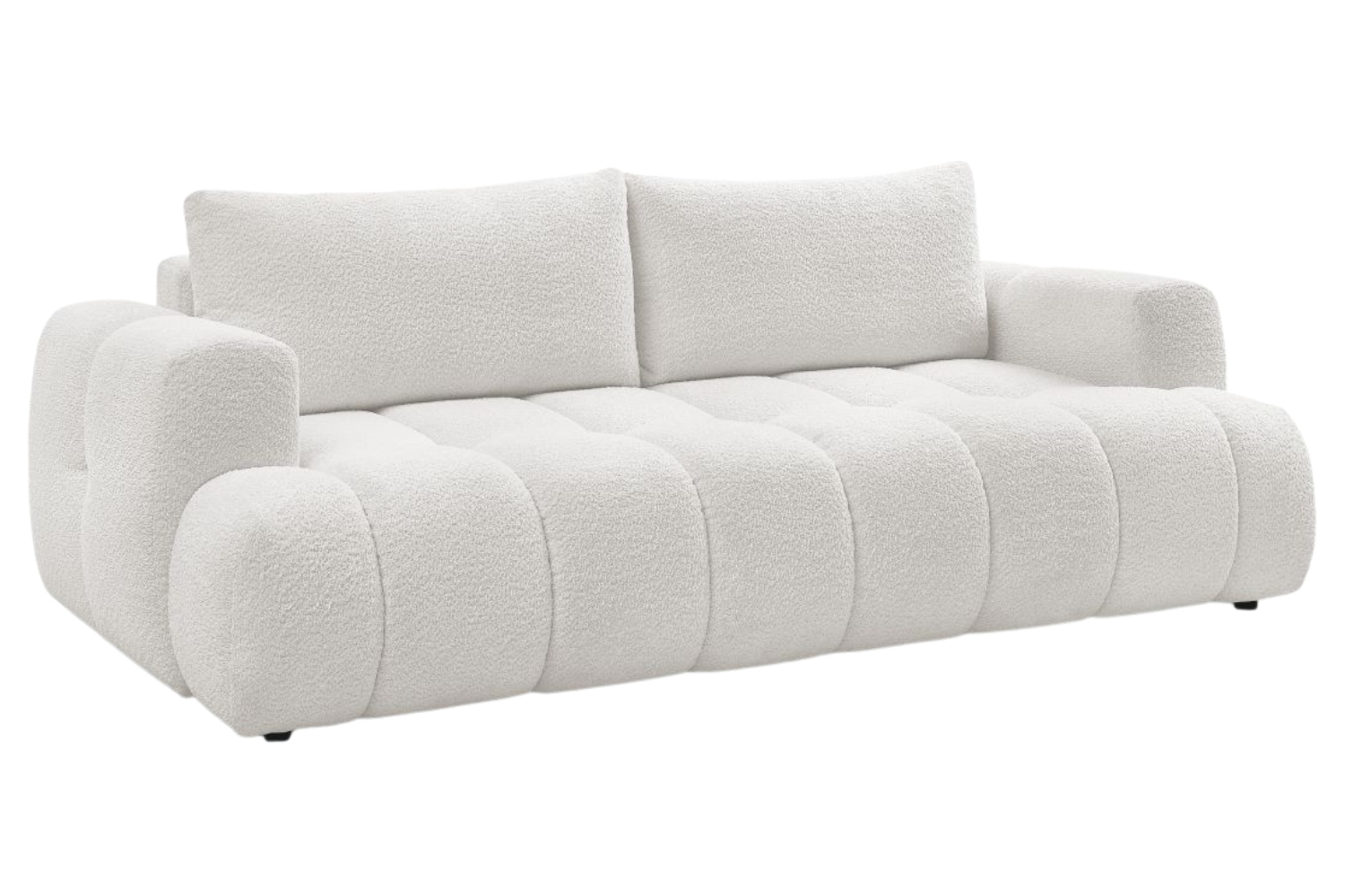 Bobochic Paris Bílá bouclé rozkládací pohovka Fuji 251 cm Bobochic Paris