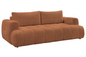 Bobochic Paris Terakotově oranžov&aacute; boucl&eacute; rozkl&aacute;dac&iacute; pohovka Fuji 251 cm Bobochic Paris
