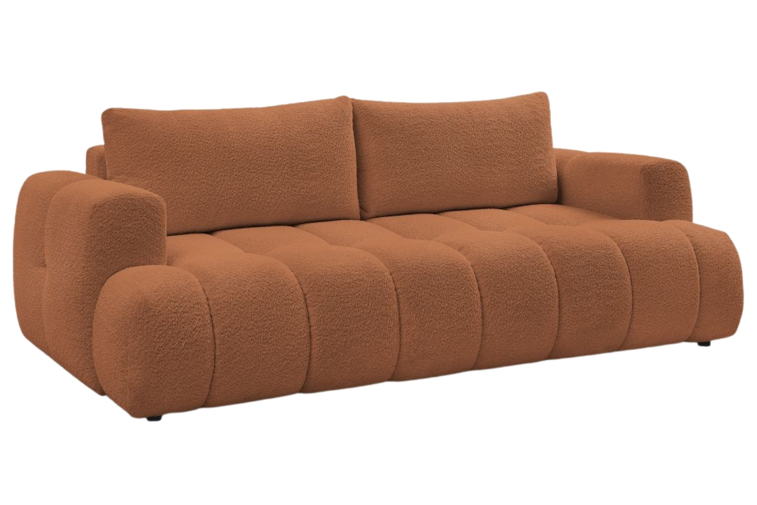 Bobochic Paris Terakotově oranžová bouclé rozkládací pohovka Fuji 251 cm Bobochic Paris