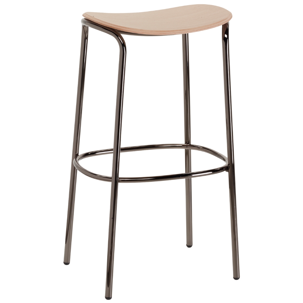 SCAB Dubová barová židle Trick Wood 75 cm s černou podnoží SCAB