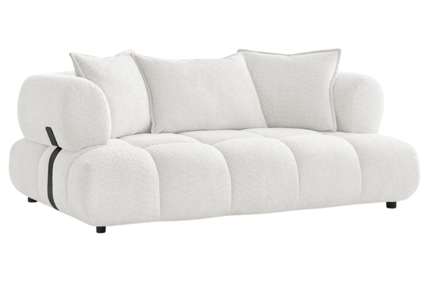 Bobochic Paris Bílá bouclé dvoumístná pohovka Alya 212 cm Bobochic Paris