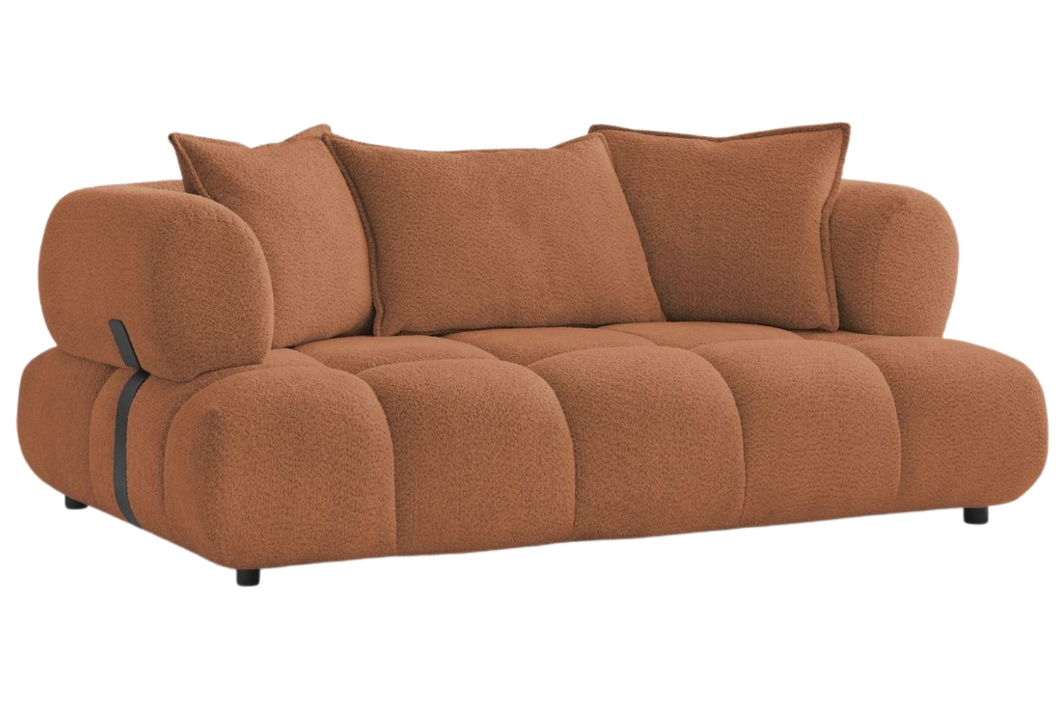 Bobochic Paris Terakotově oranžová bouclé dvoumístná pohovka Alya 212 cm Bobochic Paris