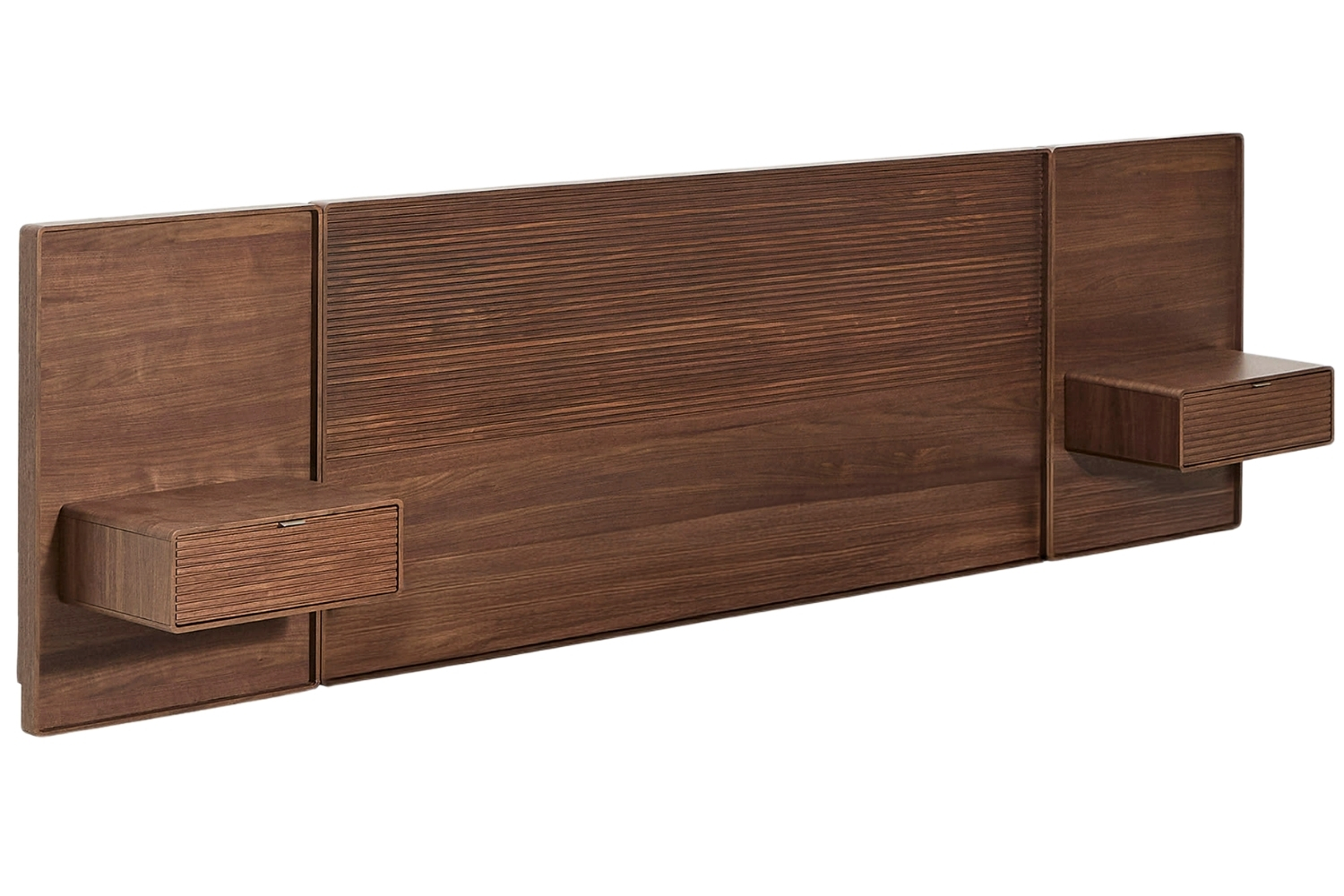Kave Home Ořechové čelo k posteli Norlen 180 x 200 cm s nočními stolky Kave Home