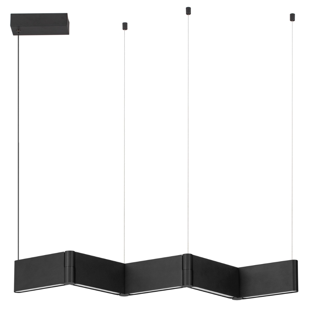 Nova Luce Černé kovové závěsné LED světlo Flusso 124 cm Nova Luce