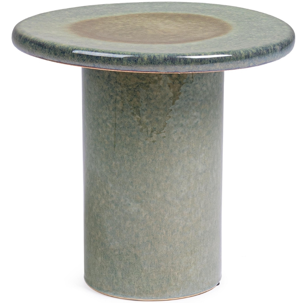 Bizzotto Zelený keramický odkládací stolek Baraki Ø41 cm Bizzotto
