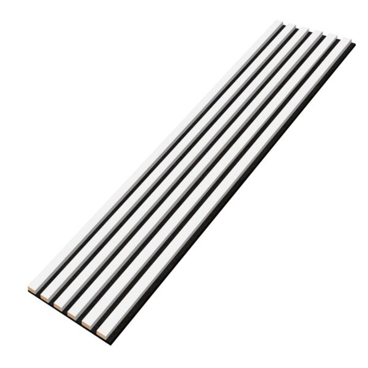 Designový akustický panel - bílá - 28 cm - 6 lamel