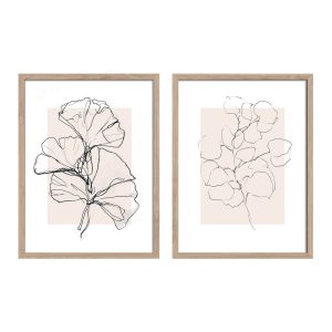 Ti&scaron;těn&eacute; obrazy v sadě 2 ks s r&aacute;mem 30x40 cm Floral Set &ndash; Styler Styler