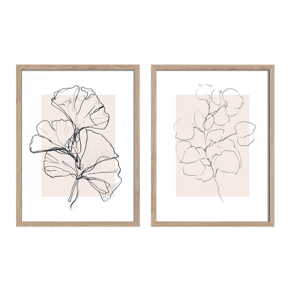 Tištěné obrazy v sadě 2 ks s rámem 30x40 cm Floral Set – Styler Styler