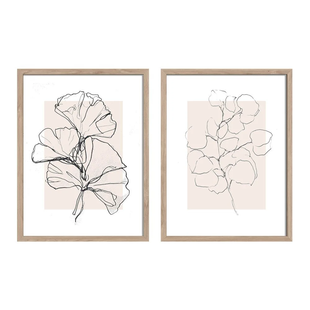 Tištěné obrazy v sadě 2 ks s rámem 30x40 cm Floral Set – Styler