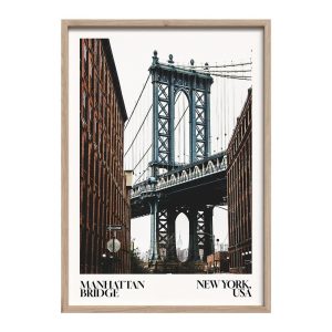 Ti&scaron;těn&yacute; obraz s r&aacute;mem 50x70 cm NY Bridge &ndash; Styler Styler