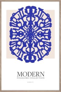 Ti&scaron;těn&yacute; obraz s r&aacute;mem 60x90 cm Blue Folklore &ndash; Styler Styler