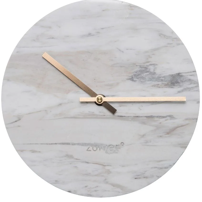Zuiver Bílé nástěnné mramorové hodiny MARBLE TIME 25 cm