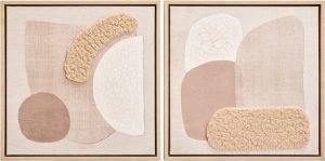 3D obrazy v sadě 2 ks s r&aacute;mem/na pl&aacute;tně 40x40 cm Astratto &ndash; Premier Housewares Premier Housewares