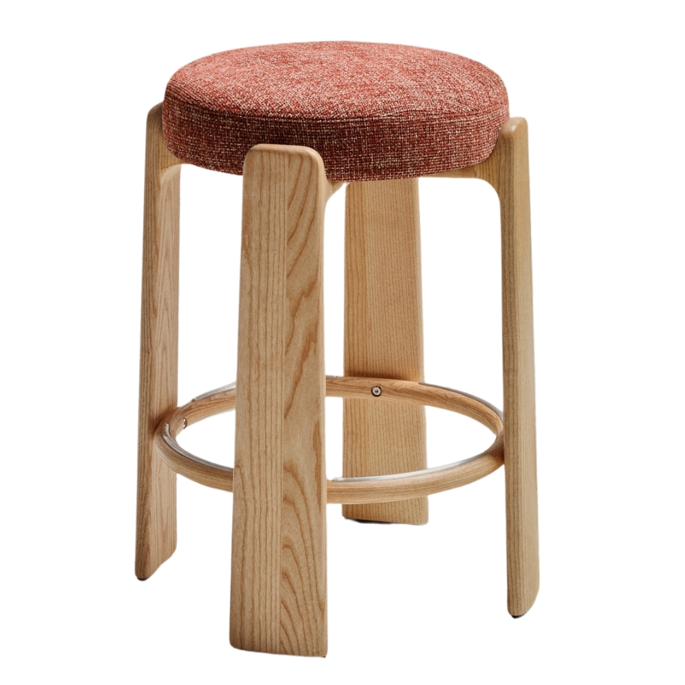 Kave Home Terakotově červená dřevěná barová židle Granite II. 65 cm Kave Home
