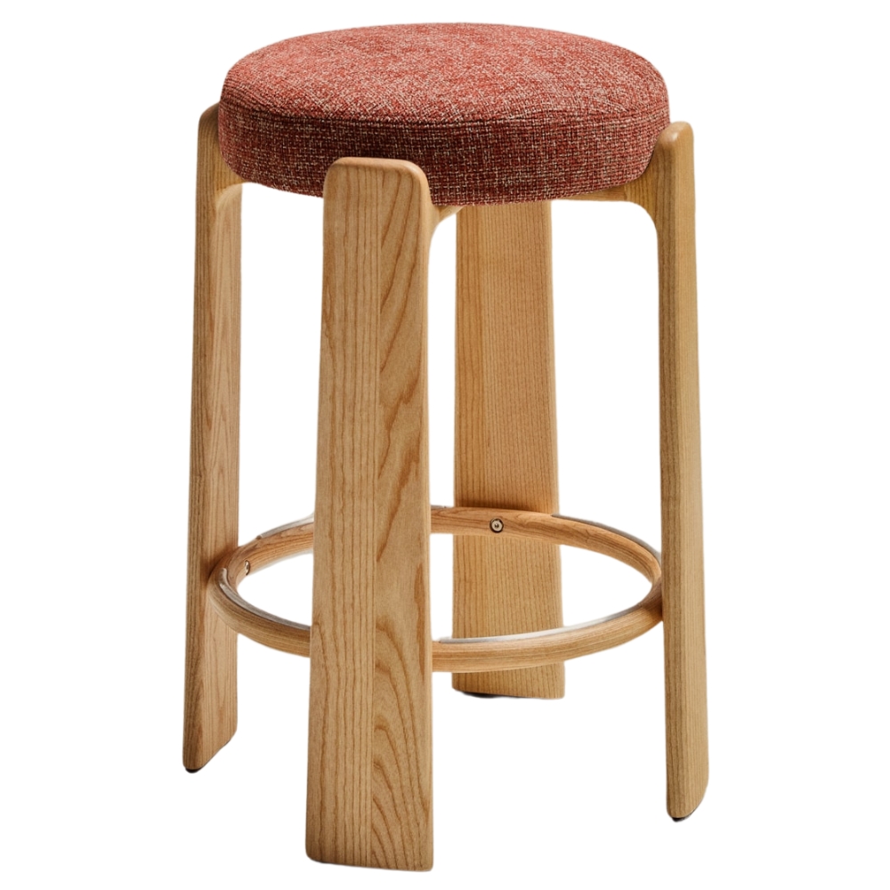 Kave Home Terakotově červená dřevěná barová židle Granite II. 75 cm Kave Home