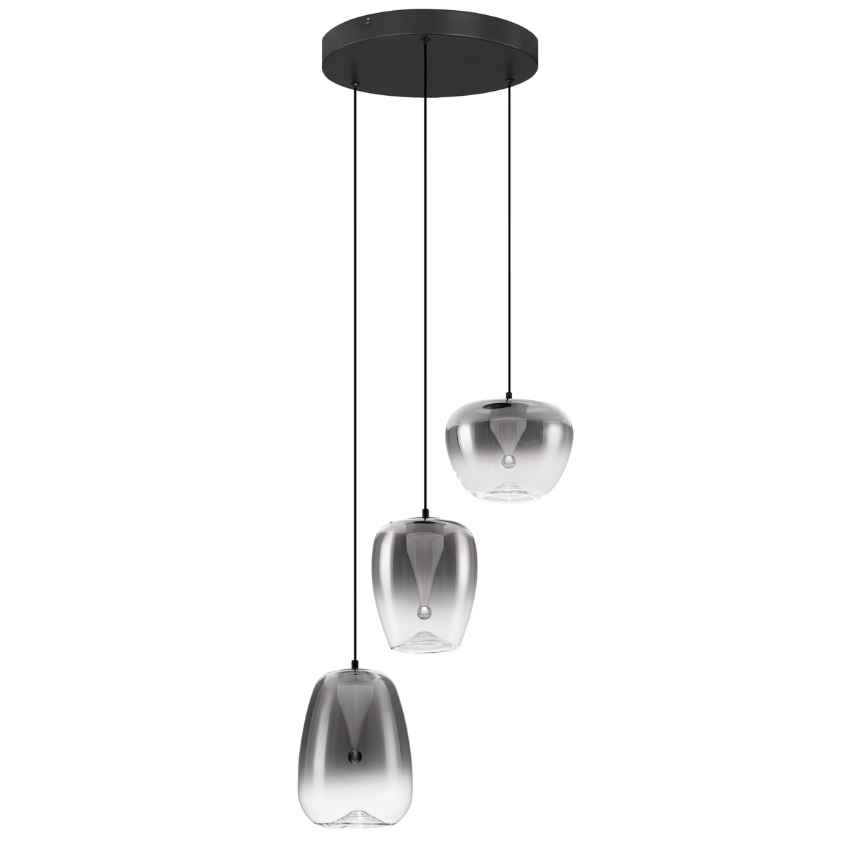 Nova Luce Kouřově šedé skleněné závěsné LED světlo Oblo 41 cm Nova Luce