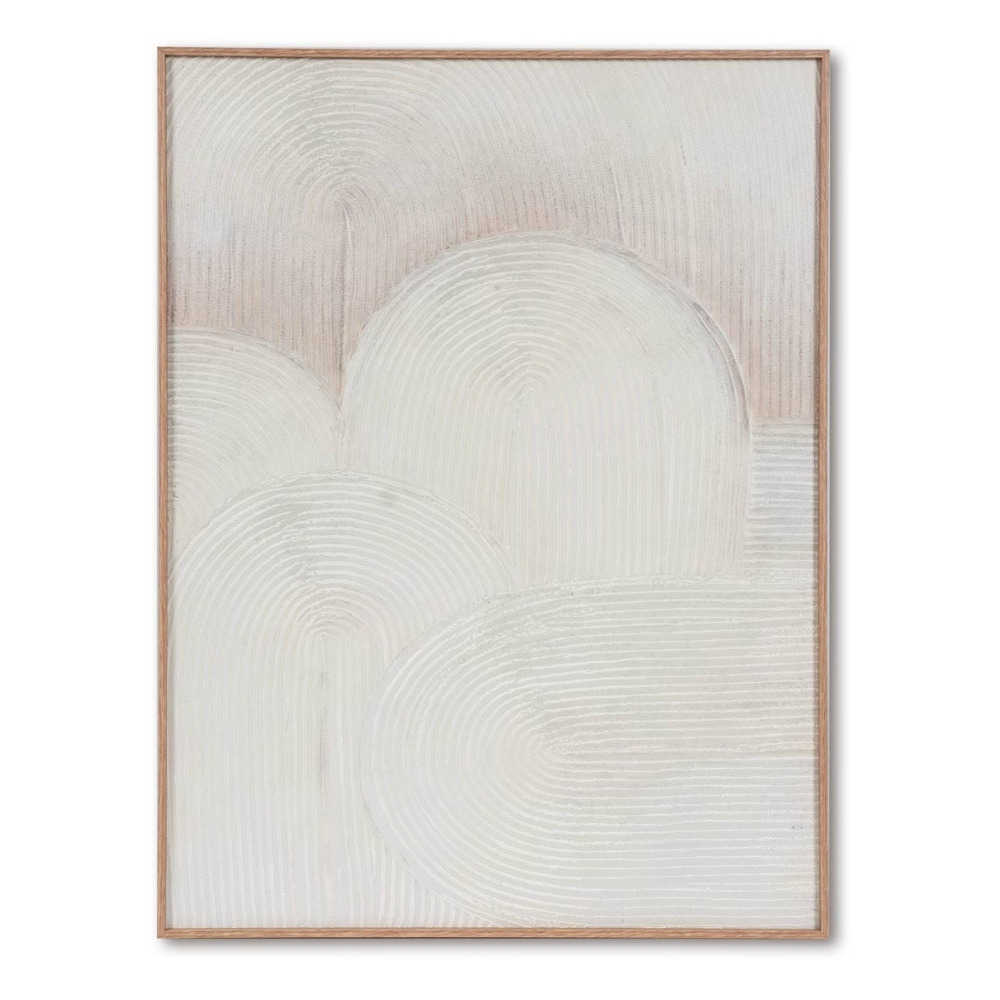 Somcasa Béžový abstraktní obraz Kares 80 x 60 cm Somcasa