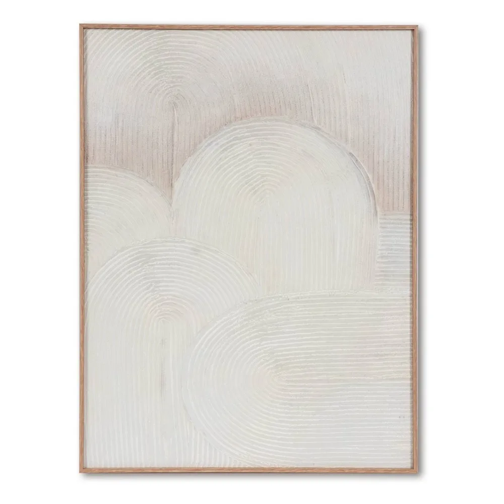 Somcasa Béžový abstraktní obraz Kares 80 x 60 cm