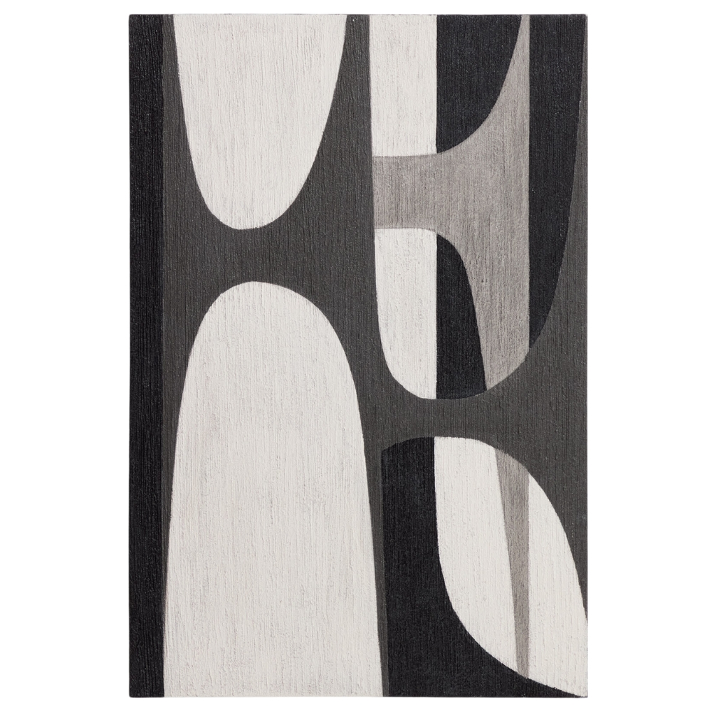 Kave Home Černobílý abstraktní obraz Onure 90 x 60 cm Kave Home