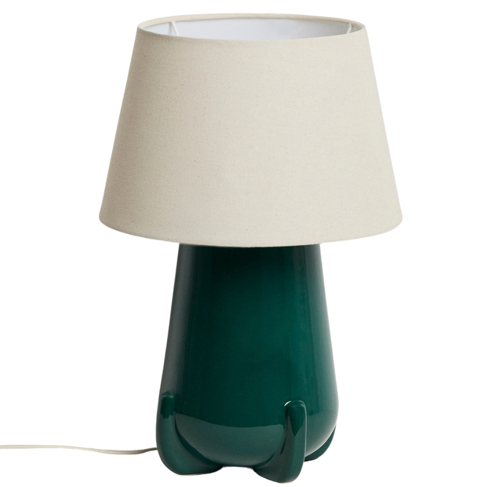 Kave Home Zelená keramická stolní lampa Odra Kave Home