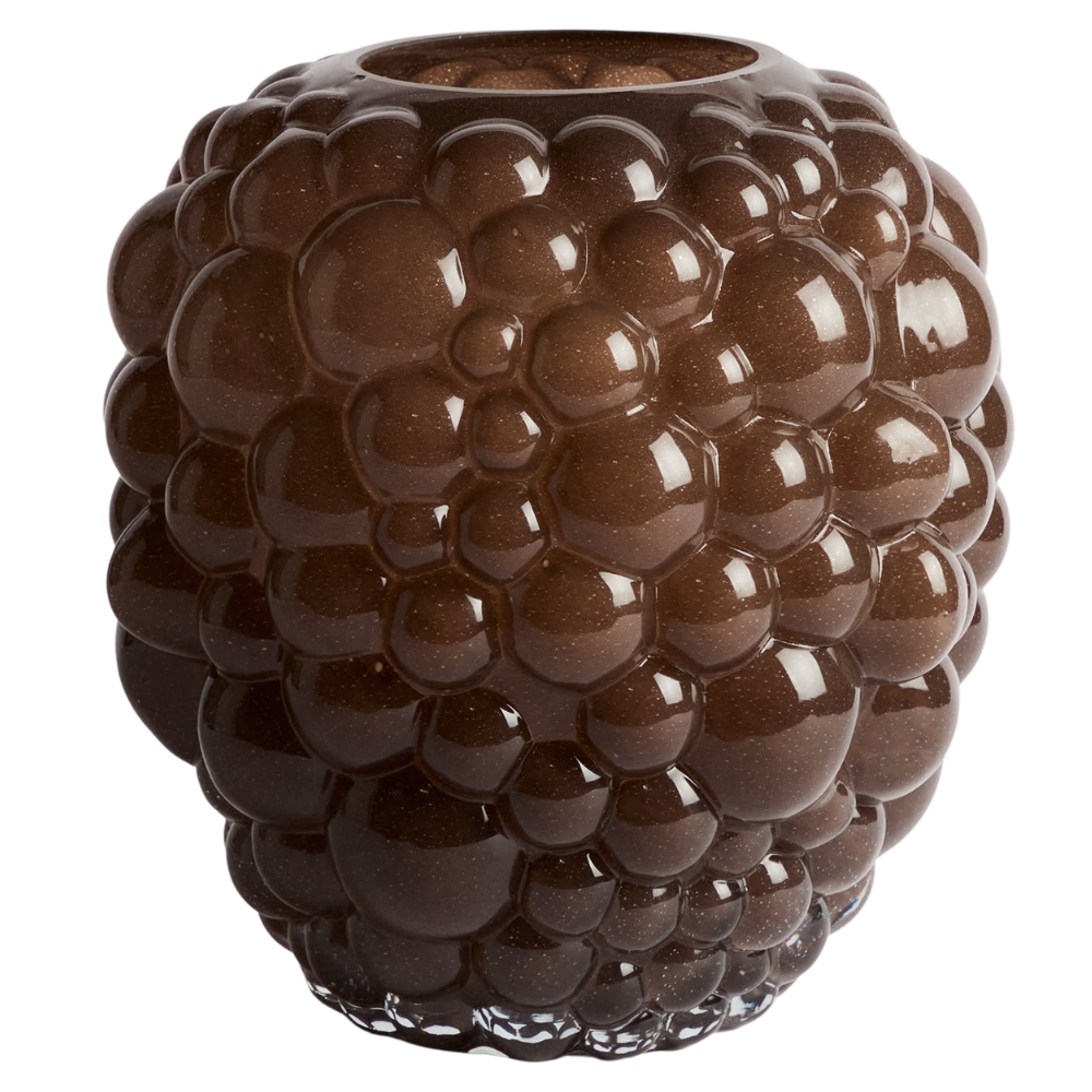 Kave Home Hnědá skleněná váza Mure 30 cm Kave Home