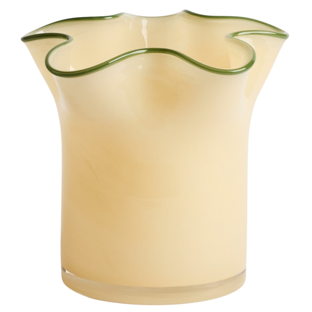 Kave Home Žlutá skleněná váza Endasi 20 cm Kave Home