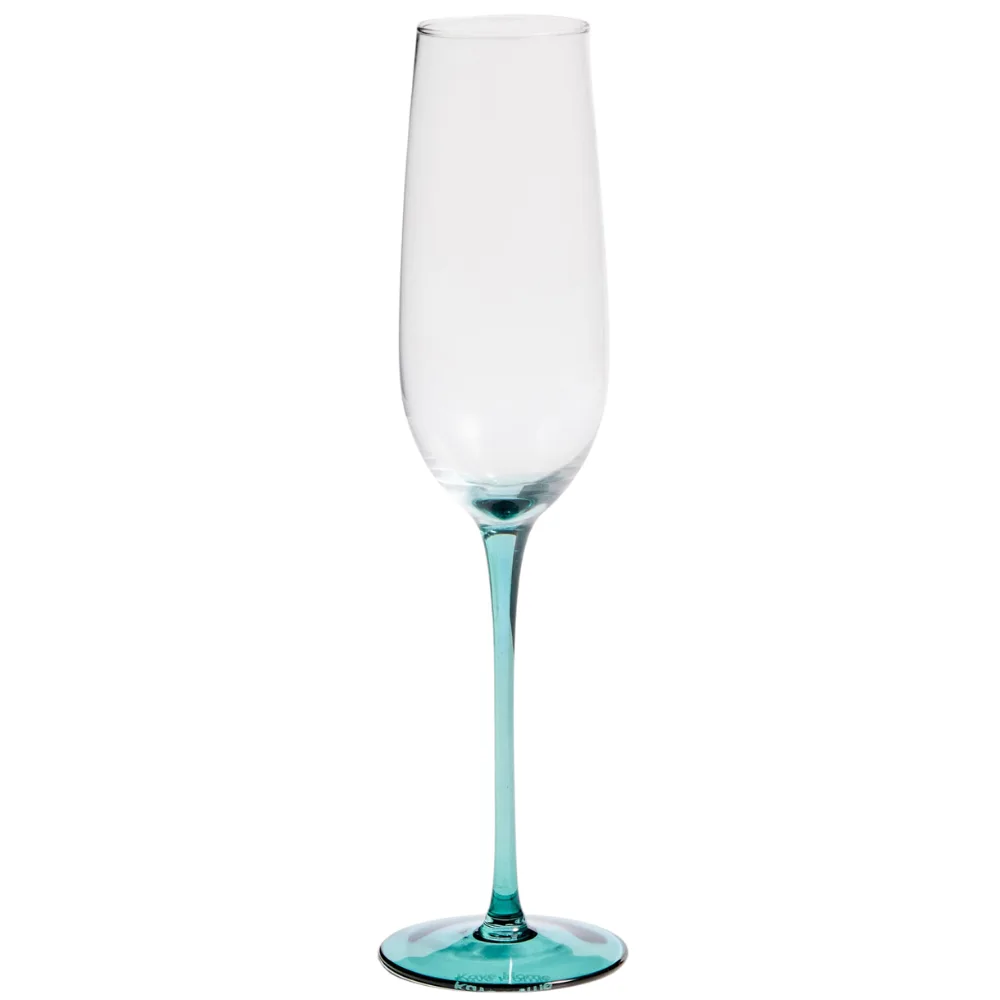 Kave Home Zelená sklenička na sekt Irides 245 ml