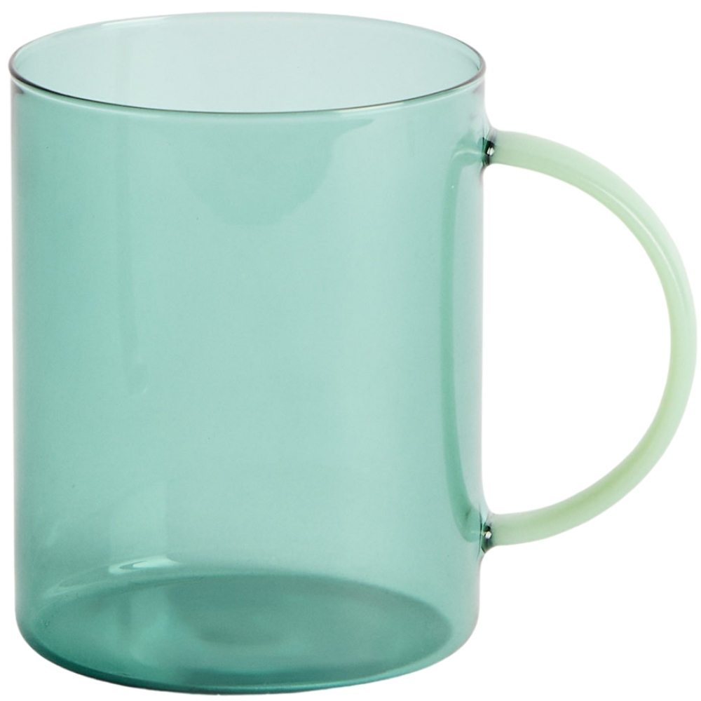 Kave Home Zelený skleněný hrnek Micla 400 ml Kave Home