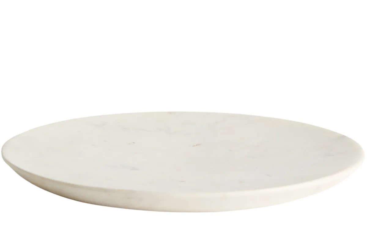 Kave Home Bílý mramorový talíř Erefi 30 cm