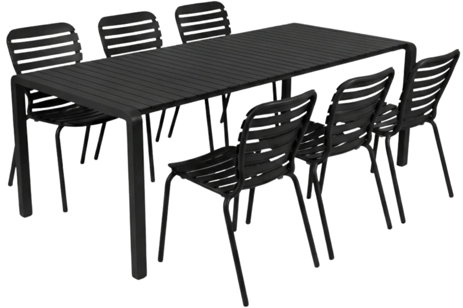 Zuiver Černý zahradní set stolu a šesti židlí VONDEL Zuiver