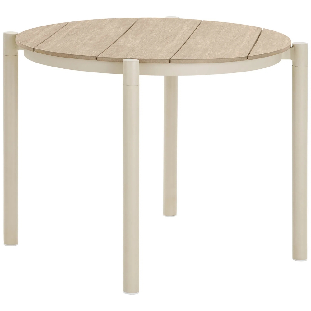Nordic Living Béžový plastový zahradní stůl Ela ø 90 cm Nordic Living