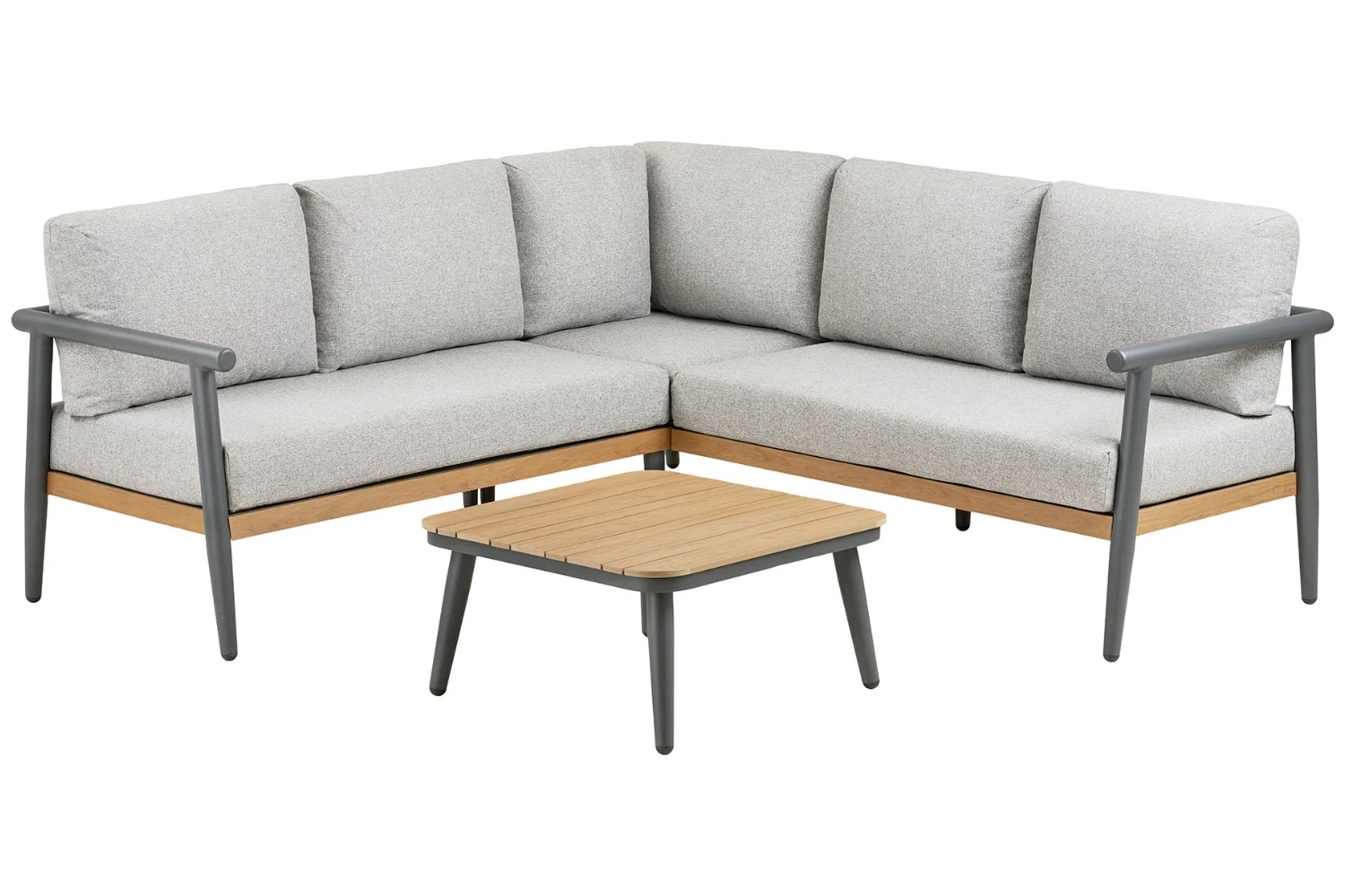 Nordic Living Šedý zahradní set rohové pohovky a stolku Comi Nordic Living