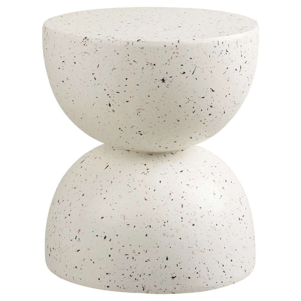 Nordic Living Bílý cementový zahradní stolek Boni 40 cm Nordic Living
