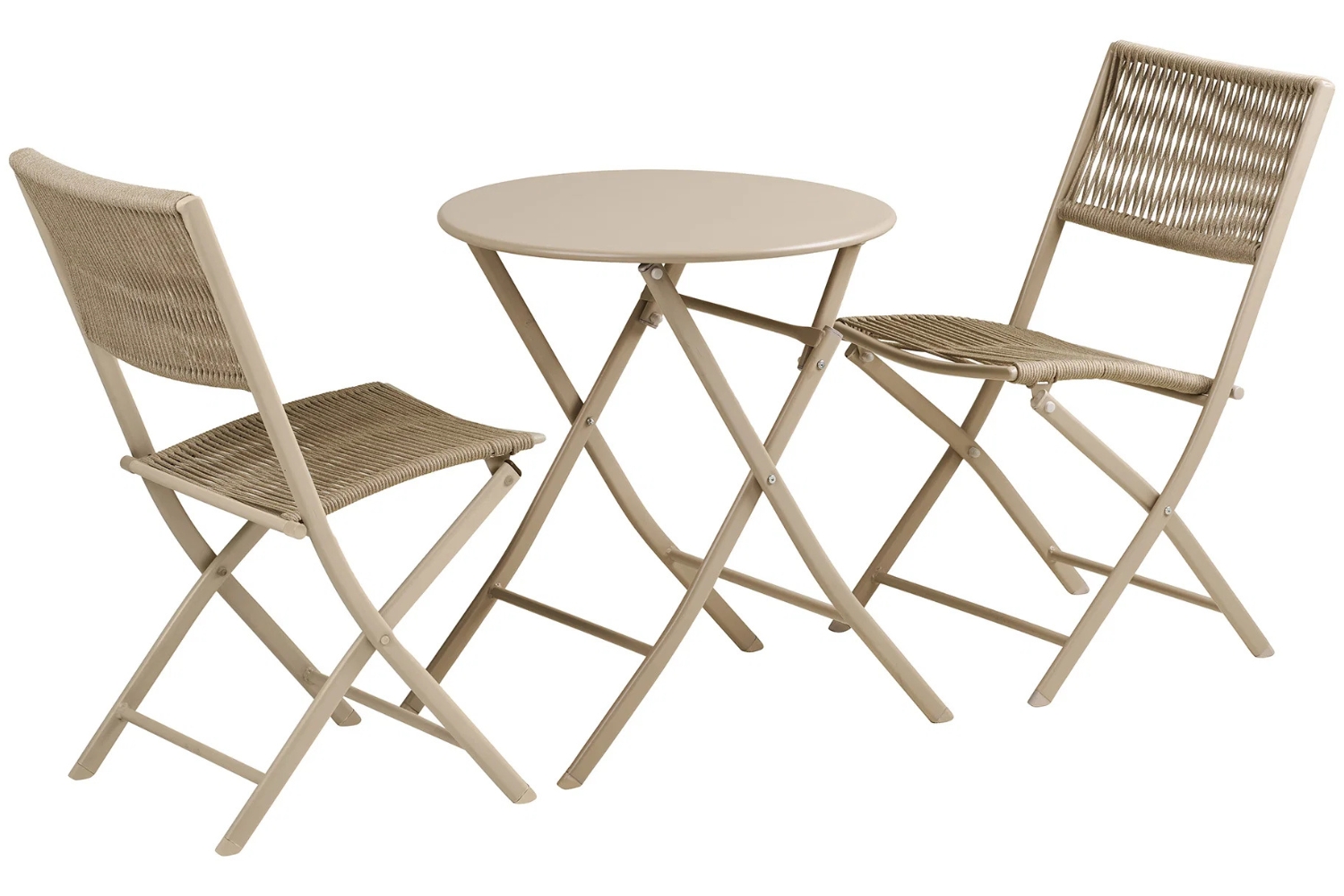 Nordic Living Béžový skládací zahradní set stolu a dvou židlí Acro Nordic Living