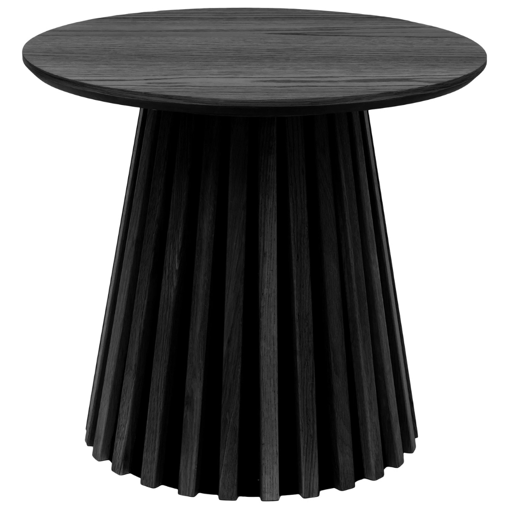 Nordic Living Černý dubový odkládací stolek Osaka 50 cm Nordic Living