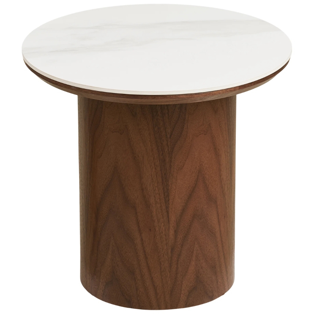Nordic Living Bílý keramický odkládací stolek Oli 40 cm Nordic Living