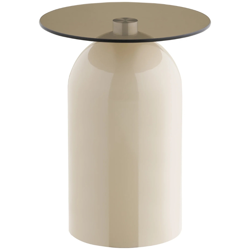 Nordic Living Béžový skleněný odkládací stolek Avello 40 cm Nordic Living