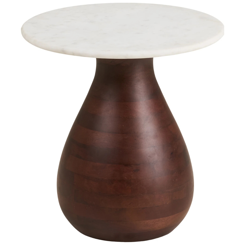 Nordic Living Bílý mramorový odkládací stolek Heidi 40 cm Nordic Living