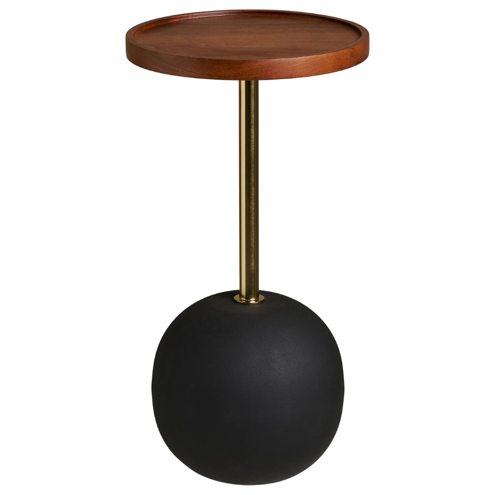 Nordic Living Hnědý dřevěný odkládací stolek Rone 30 cm Nordic Living