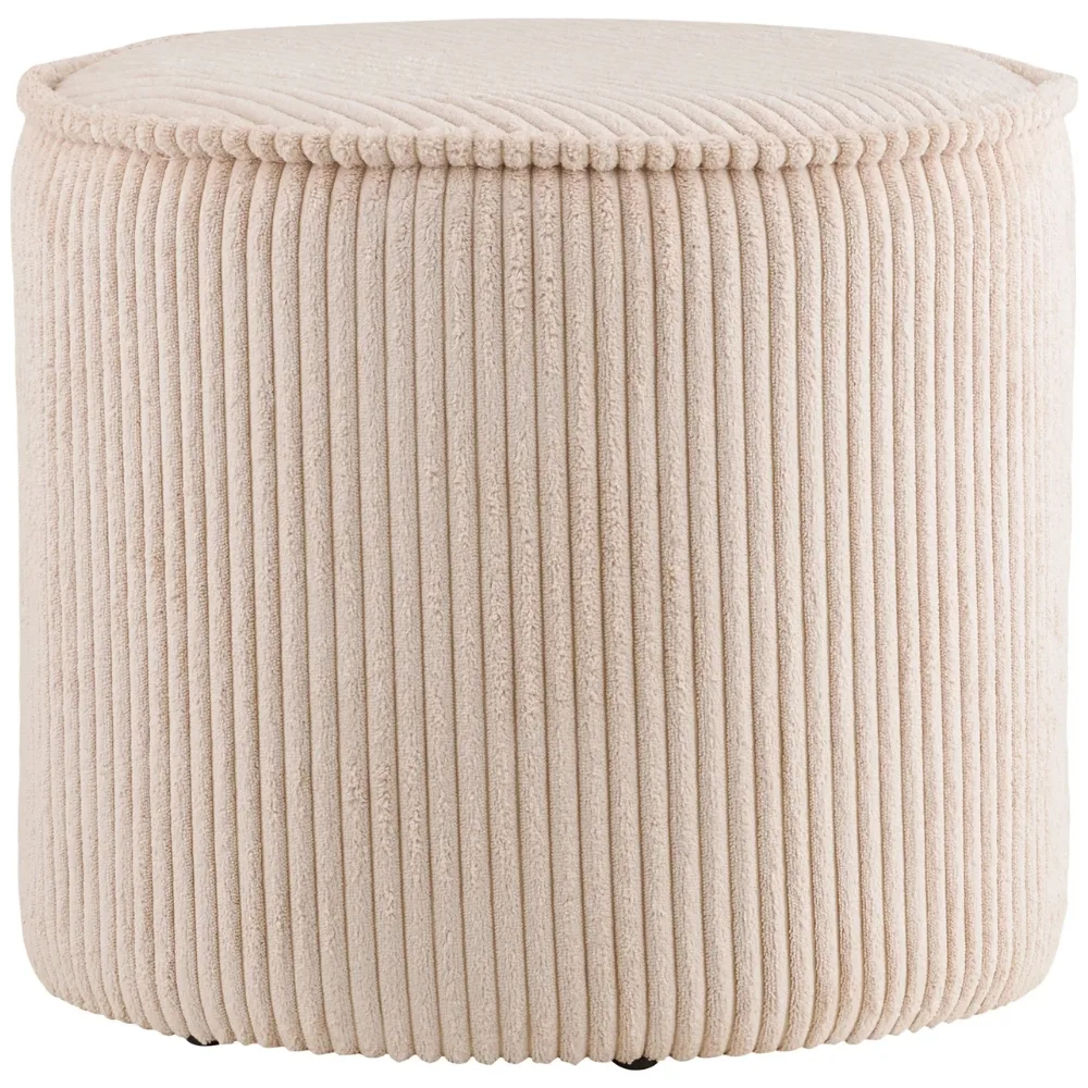 Nordic Living Béžový manšestrový puf Tau 40 cm