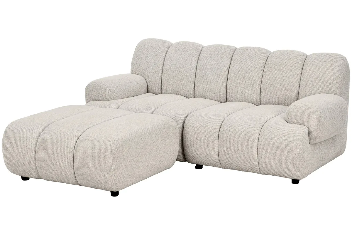 Nordic Living Béžová modulární rohová pohovka Aza 190 cm, levá