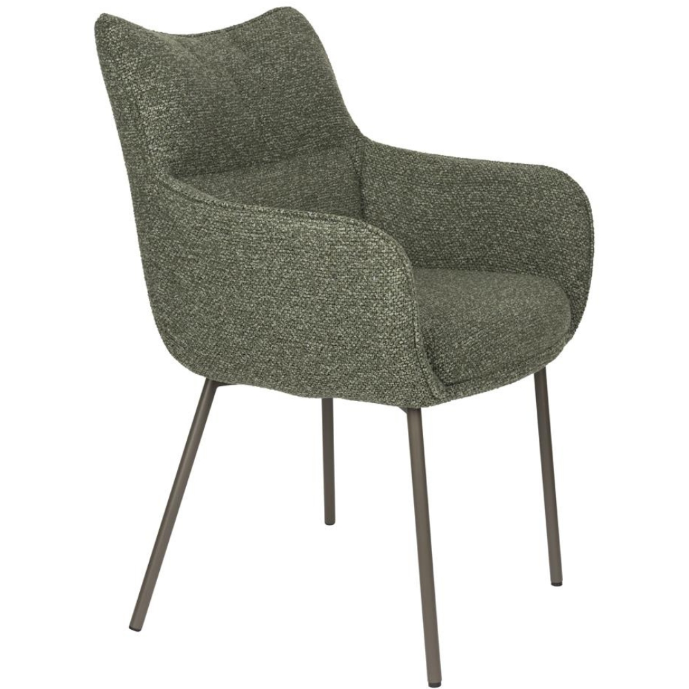 Housecraft Living Zelená čalouněná jídelní židlen Jacques s područkami Housecraft Living