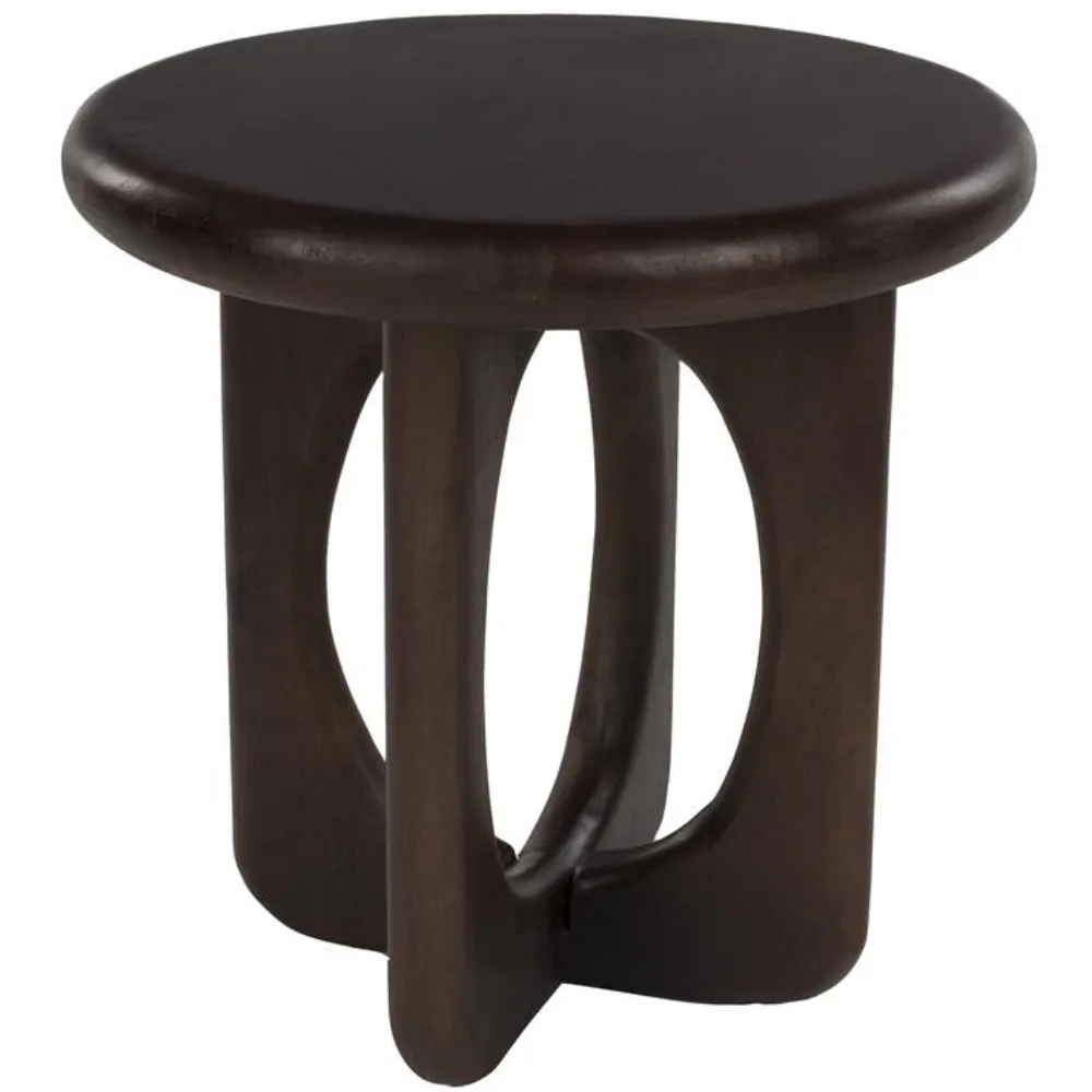 Housecraft Living Hnědý dřevěný odkládací stolek Jani ø 40 cm