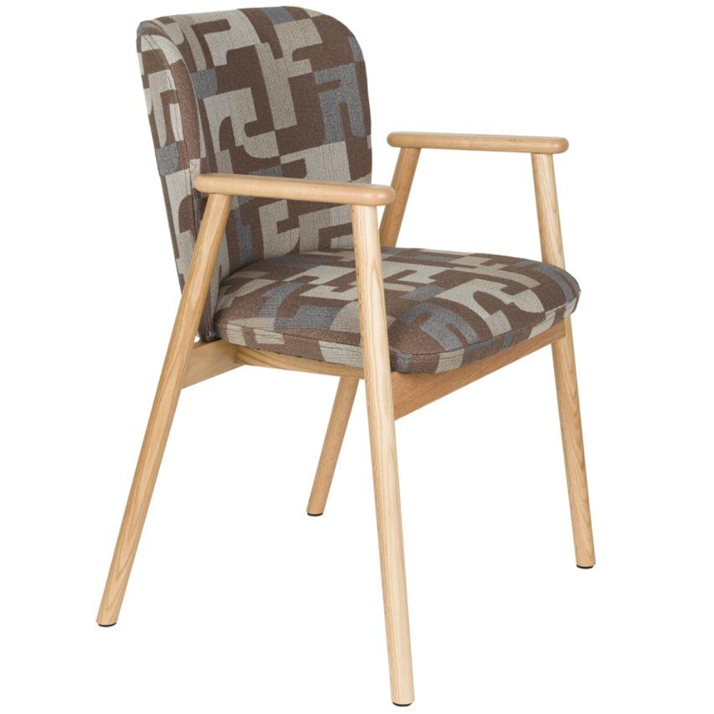 Housecraft Living Hnědá čalouněná jídelní židle Kenna s područkami Housecraft Living