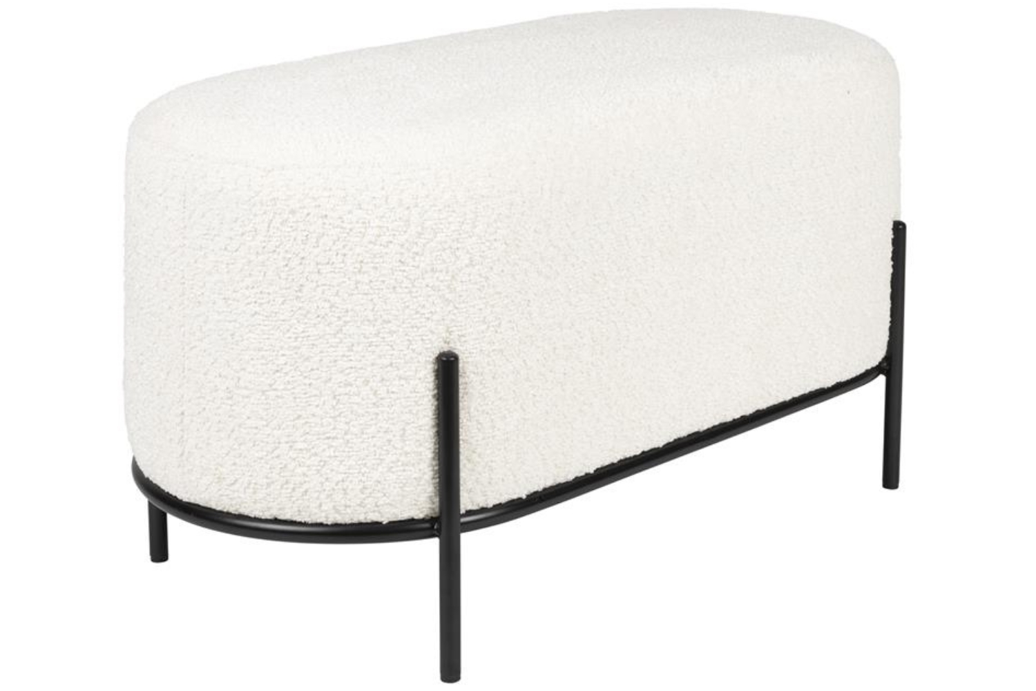Housecraft Living Bílý bouclé taburet Boz 80 x 40 cm Housecraft Living