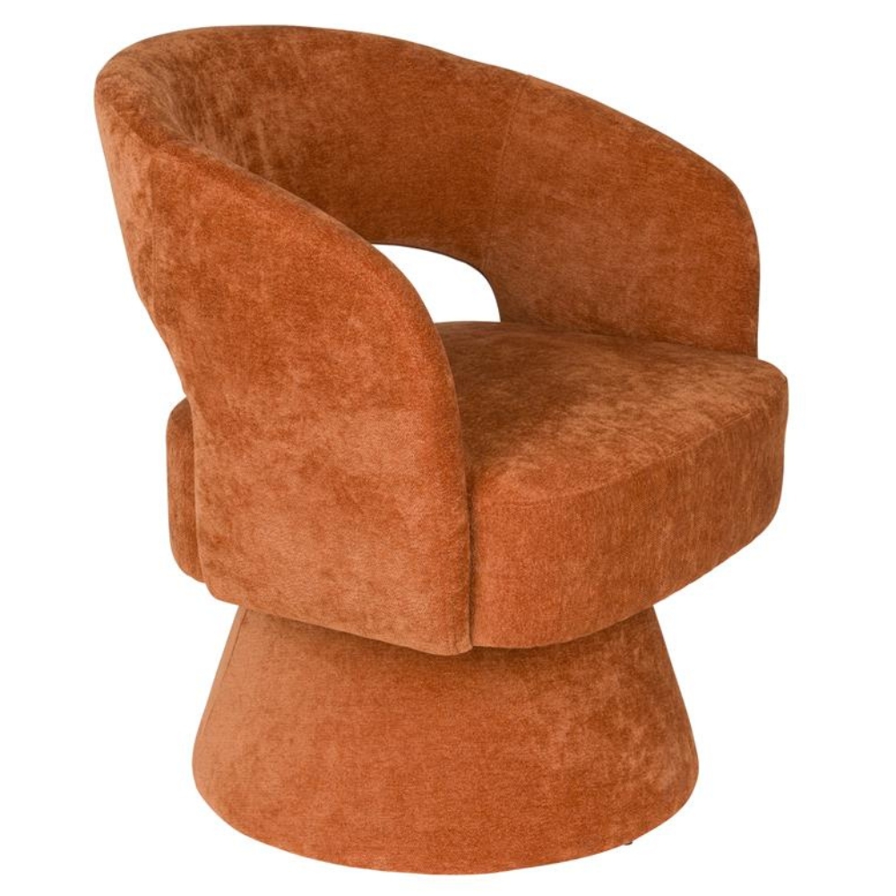 Housecraft Living Oranžové čalouněné otočné lounge křeslo Charina Housecraft Living