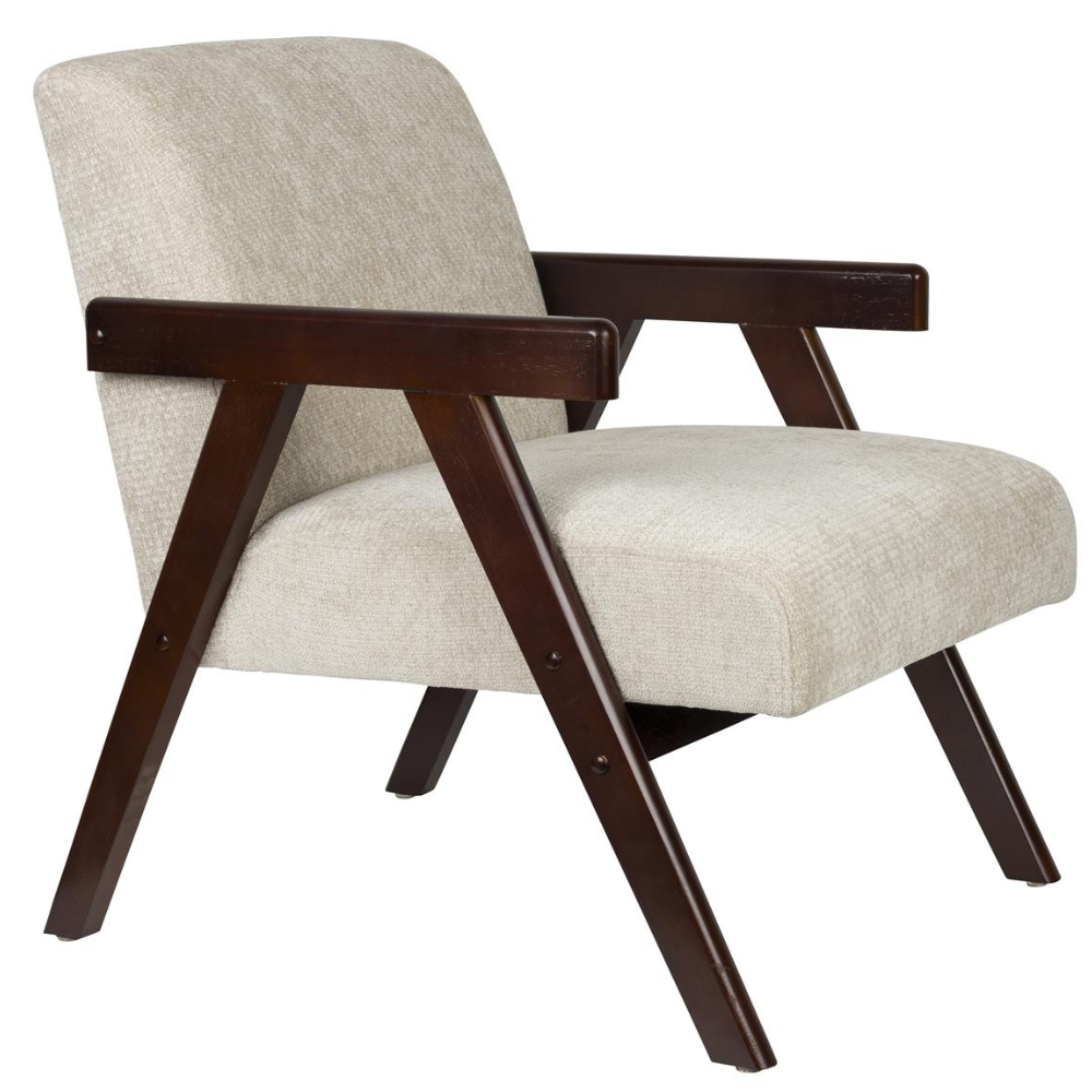 Housecraft Living Béžové čalouněné lounge křeslo Panadero s tmavou podnoží Housecraft Living
