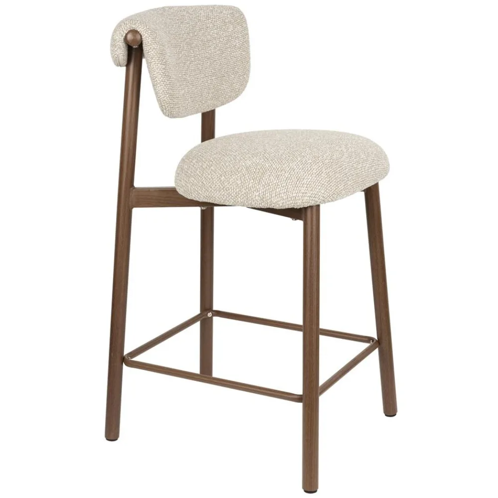 White Label Béžová čalouněná barová židle LEE 66 cm