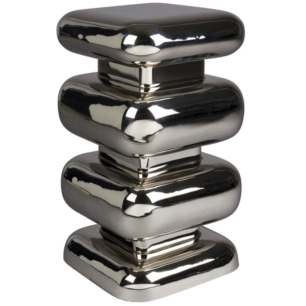Dutchbone Stříbrný kovový odkládací stolek STUBBY 49 cm Dutchbone